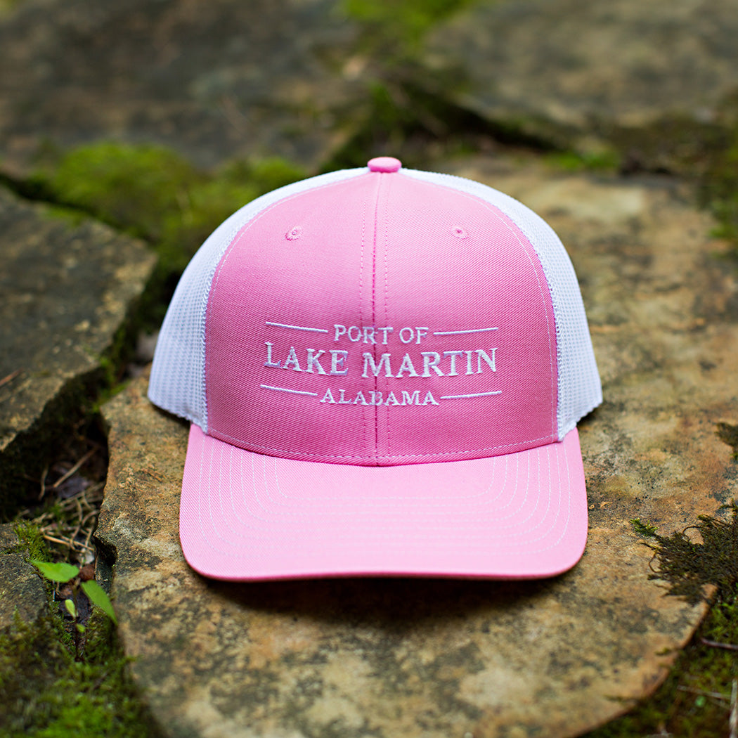 Port Of Lake Martin Trucker Hat Pink