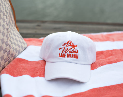 White & Coral Lake Martin Hat