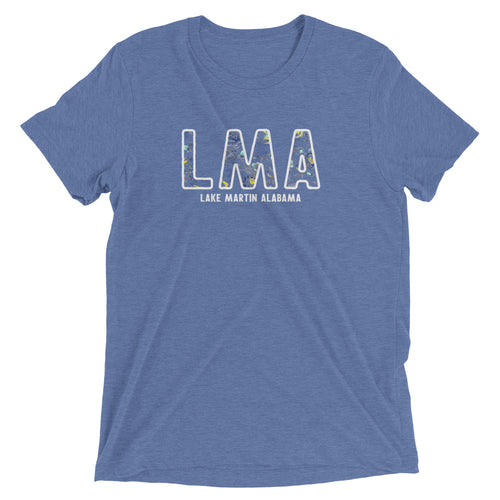 LMA Floral Lake Martin Alabama Short sleeve tri-blend t-shirt