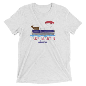 Goat on a Pontoon Lake Martin Short sleeve triblend t-shirt